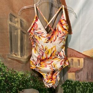 Kona Sol one piece tropical print bathing suit